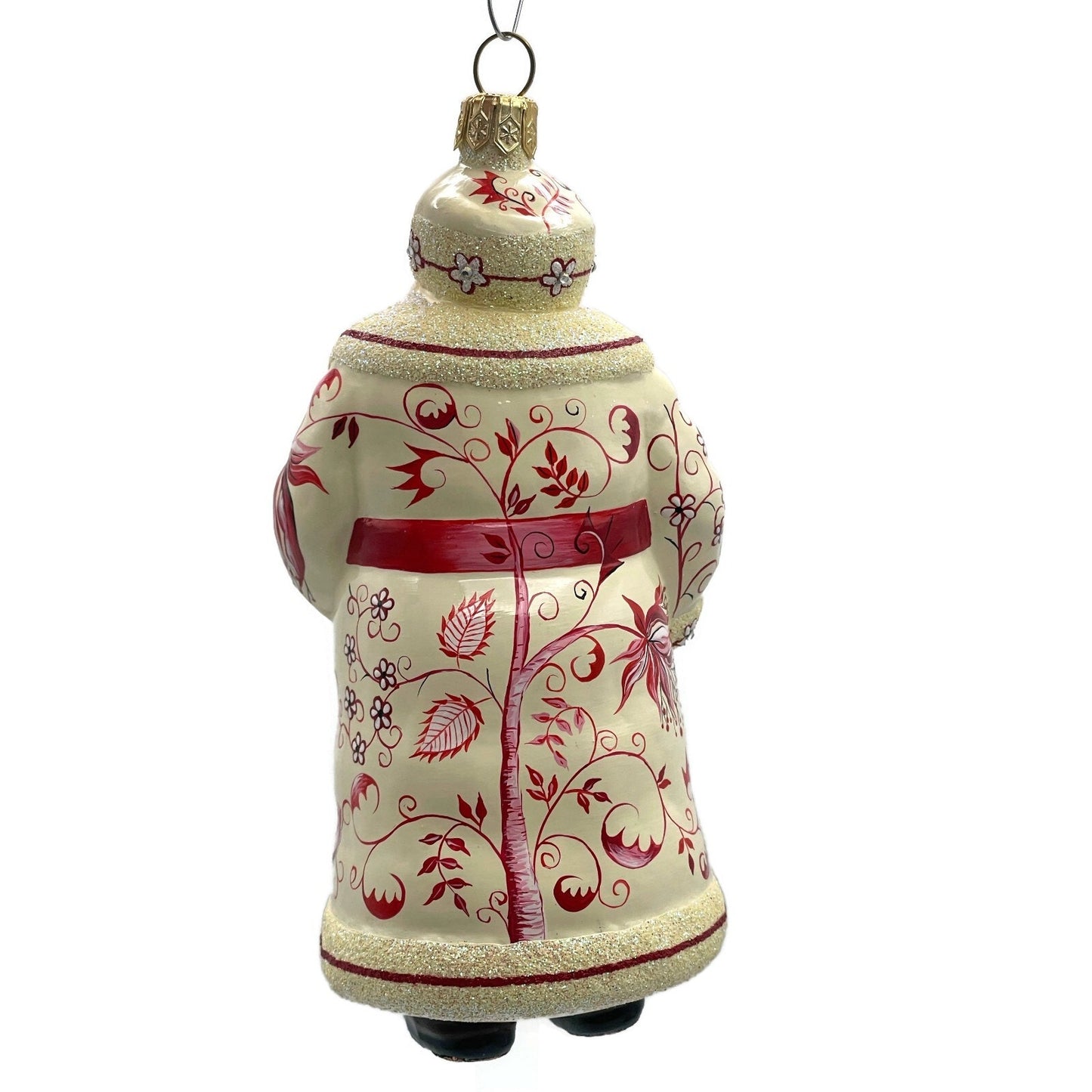Patricia Breen Splendid Santa Chinoiserie Red Christmas Holiday Tree Ornament