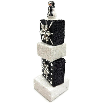 Patricia Breen Presenting Black Snowman Free Standing Christmas Ornament Blocks