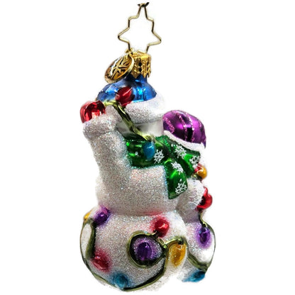 Christopher Radko Snowmen Glowmen Glittered Christmas Tree Ornament 1017212