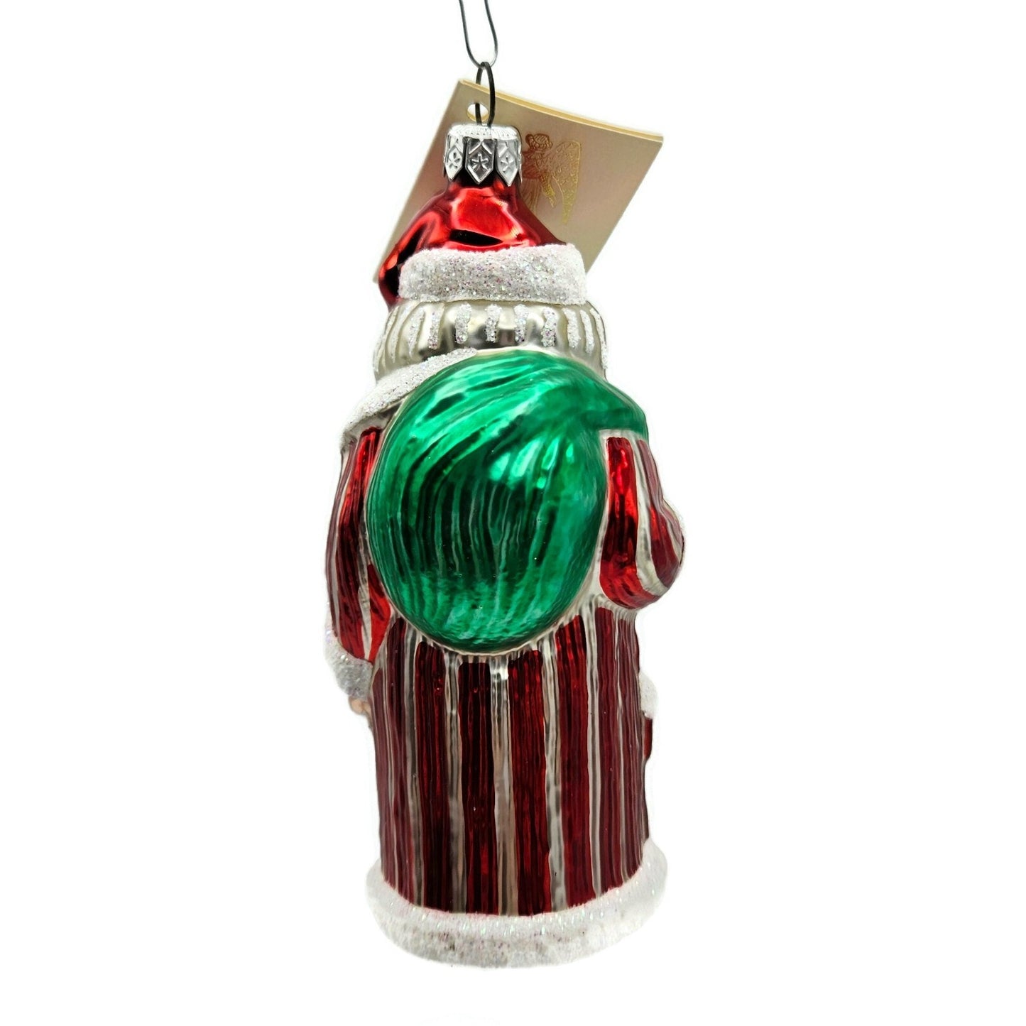 Patricia Breen Striped Santa Red White Stripes Christmas Holiday Tree Ornament
