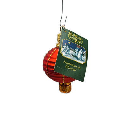 Old World Christmas Chinese Lantern Red Gold Ribbed OWC Holiday Tree Ornament