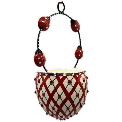 Patricia Breen Spring Basket Ladybugs Red Polka Dot Jeweled Holiday Ornament