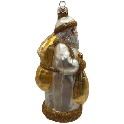 Patricia Breen Laden With Love Pearl Gold Santa Claus Christmas Tree Ornament