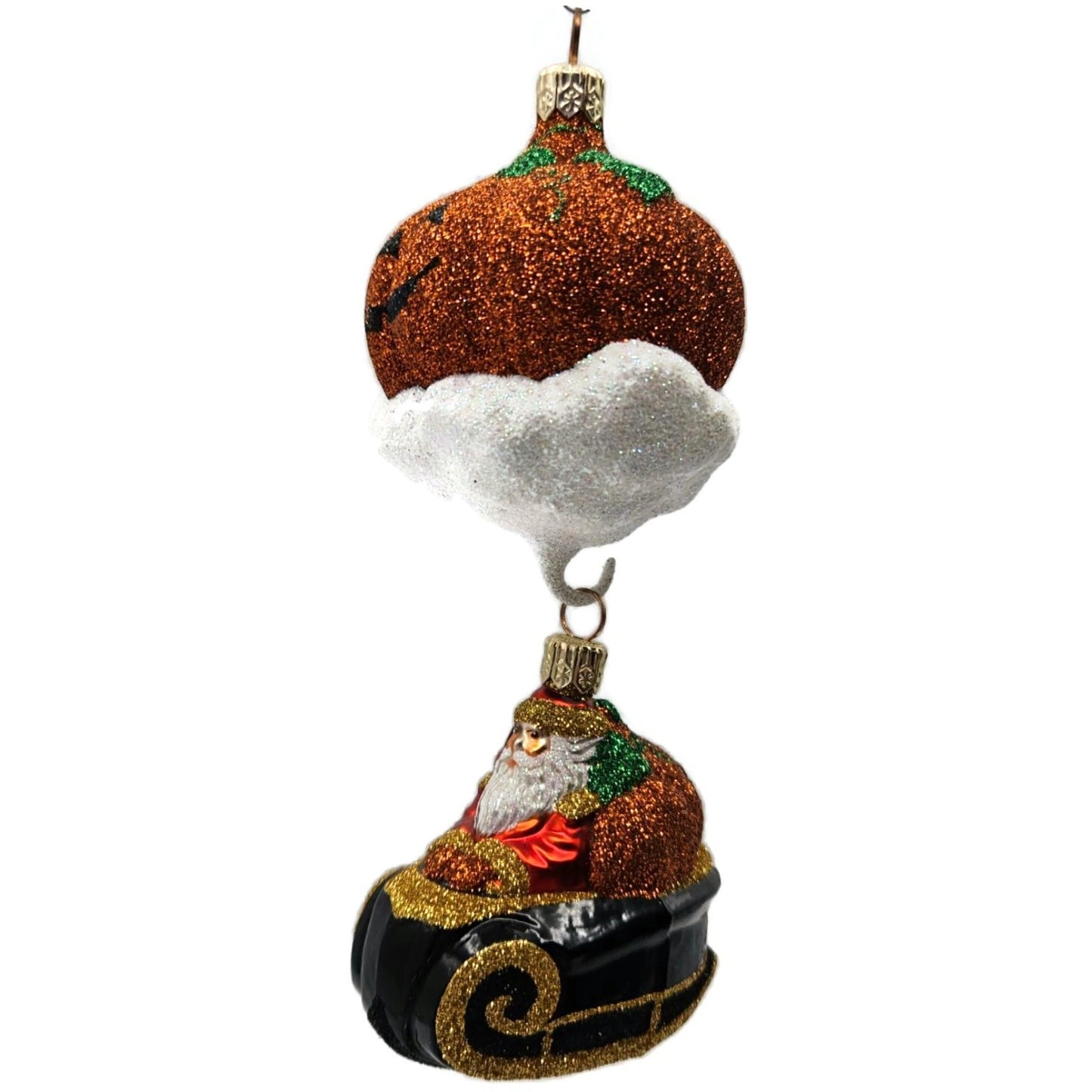 Patricia Breen Night Fright Santa Orange Pumpkins Halloween Christmas Ornament