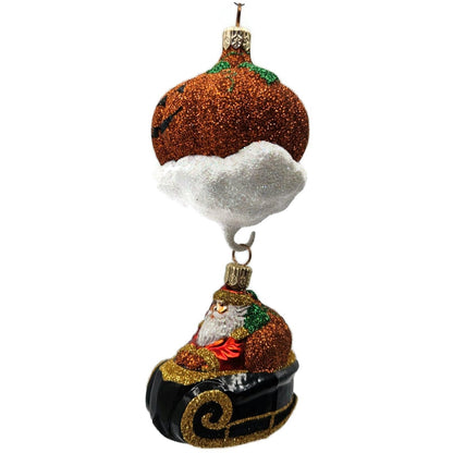 Patricia Breen Night Fright Santa Orange Pumpkins Halloween Christmas Ornament
