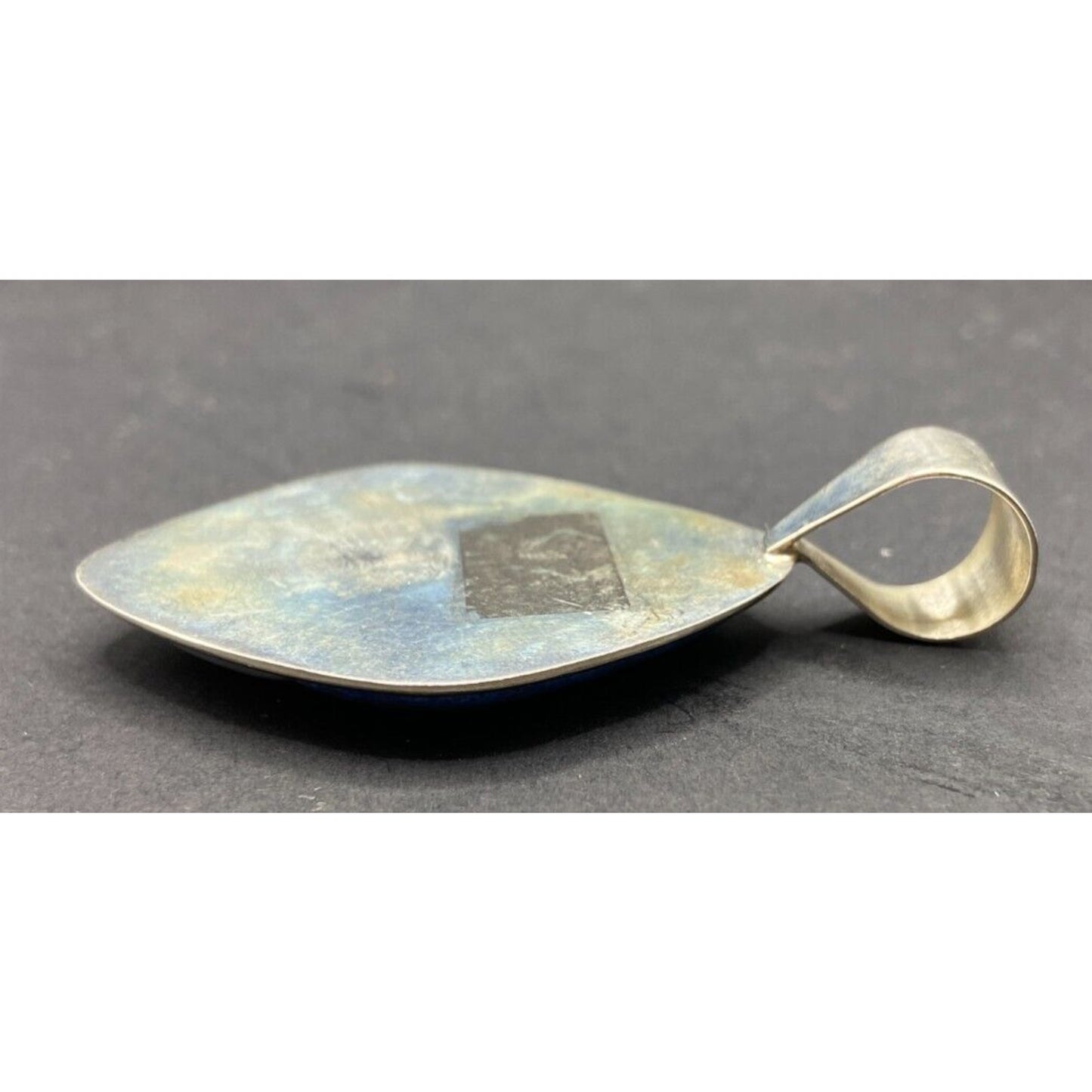 Lapis Lazuli Blue Lace Agate Charm Pendant Mix Gemstones Silver Tone Metal