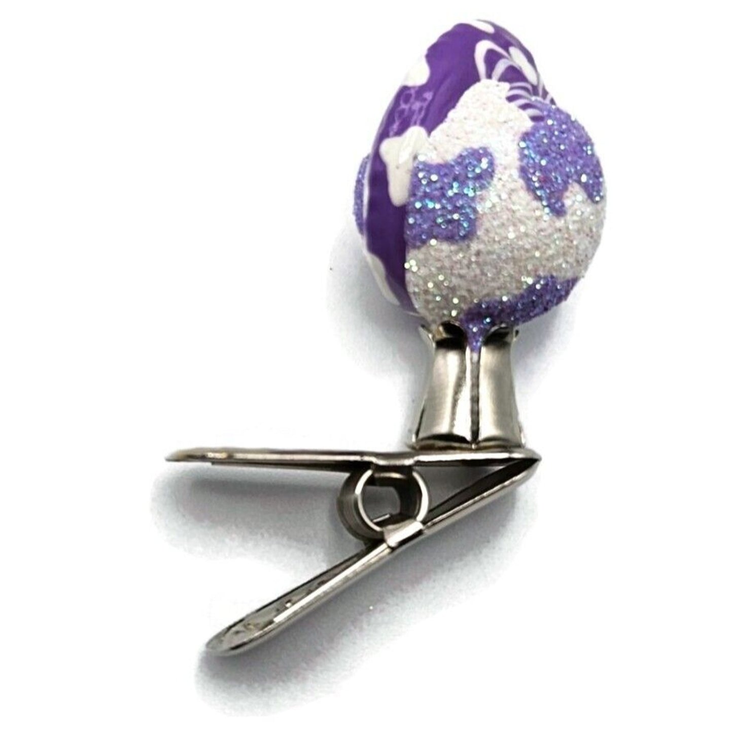 Patricia Breen Ultra Miniature Chameleon Cow Violet Clip On Christmas Ornament