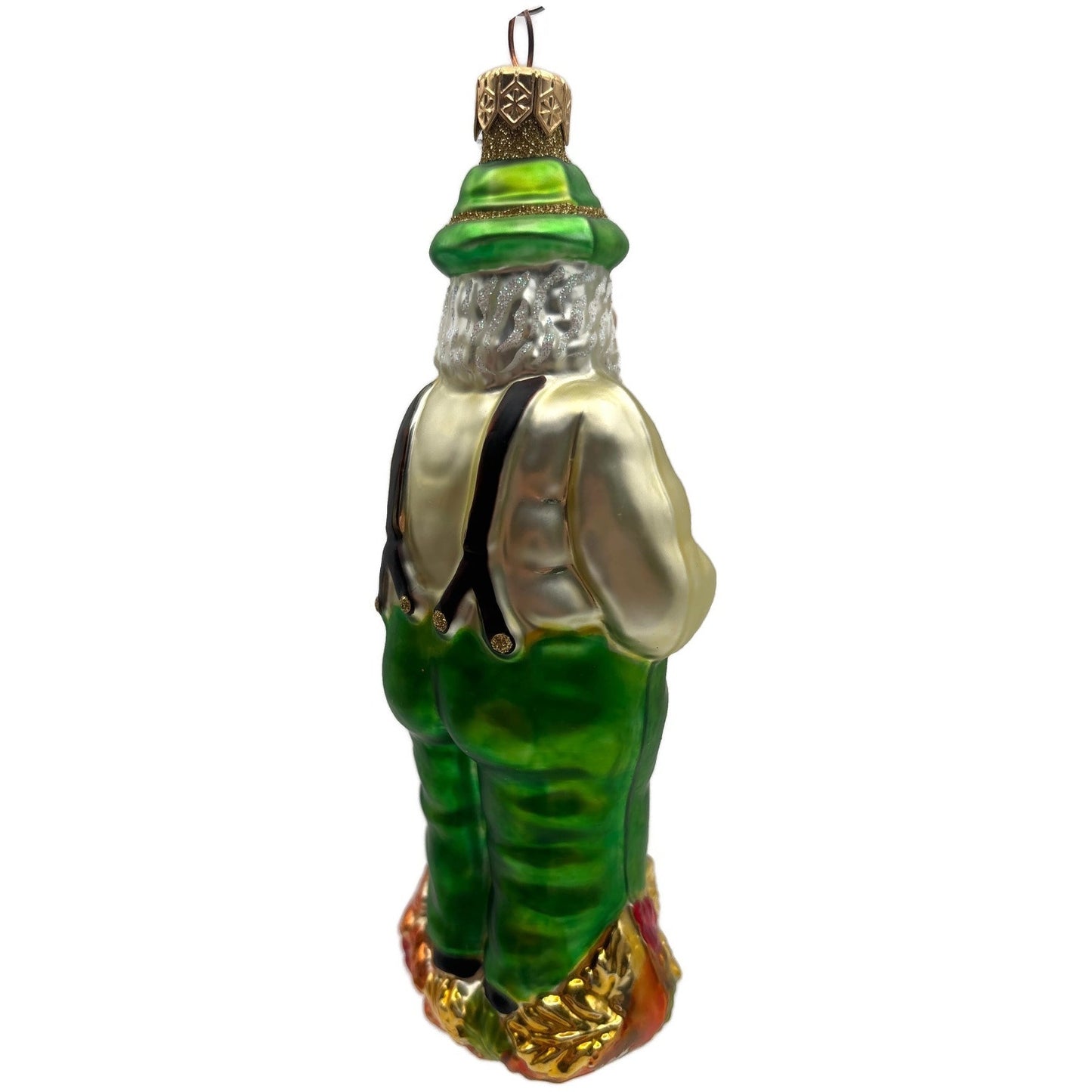 Patricia Breen Autumn Santa Gold Green Fall Christmas Tree Ornament