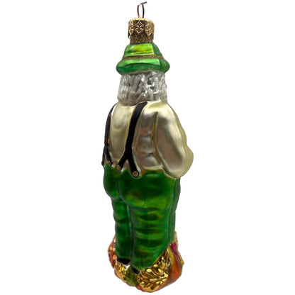 Patricia Breen Autumn Santa Gold Green Fall Christmas Tree Ornament