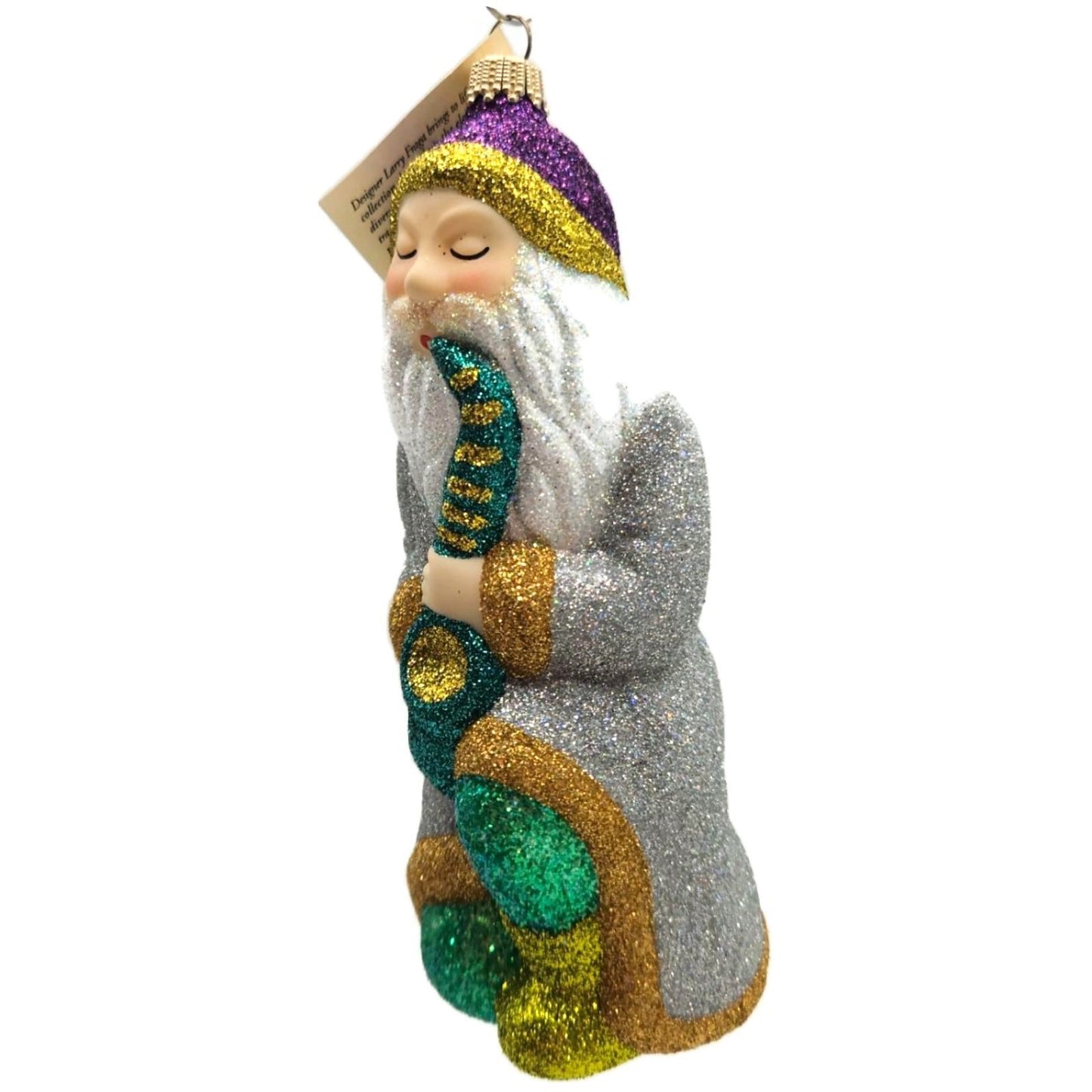 Larry Fraga Heavenly Sounds Glitter Series Santa Claus Christmas Tree Ornament