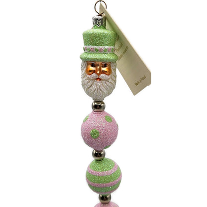 Patricia Breen Kinetic Icicle Easter Green Pink Santa Claus Christmas Ornament
