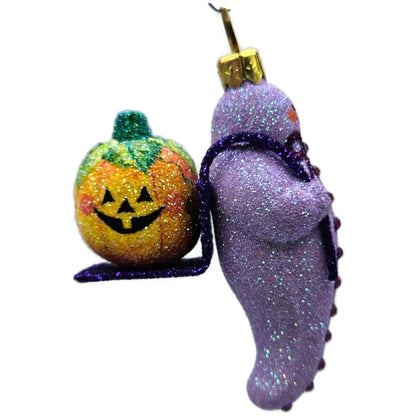 Patricia Breen Halloween Delivery Violet Purple Pumpkin Christmas Tree Ornament