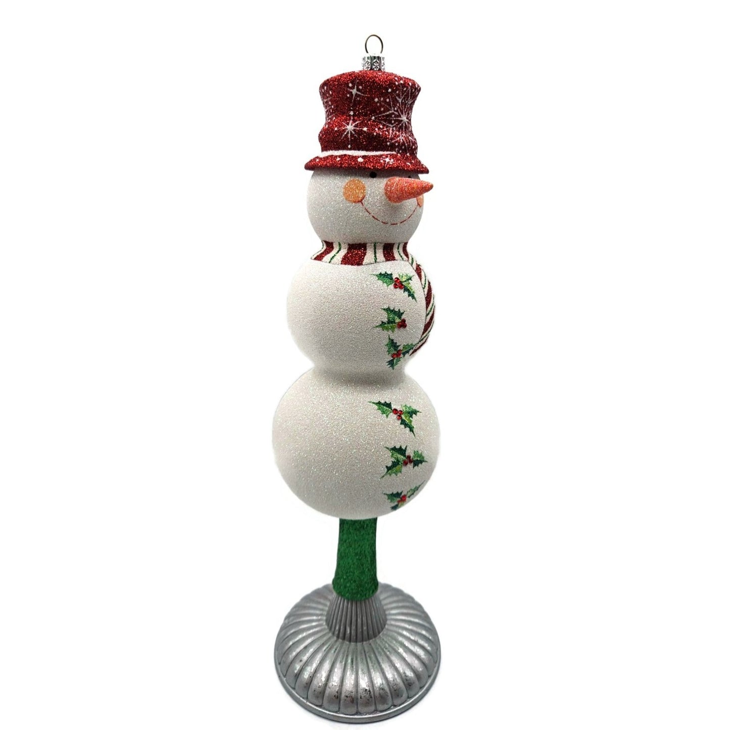Patricia Breen Snowy Topper Finial Red Snowman Holly Christmas Tree Topper