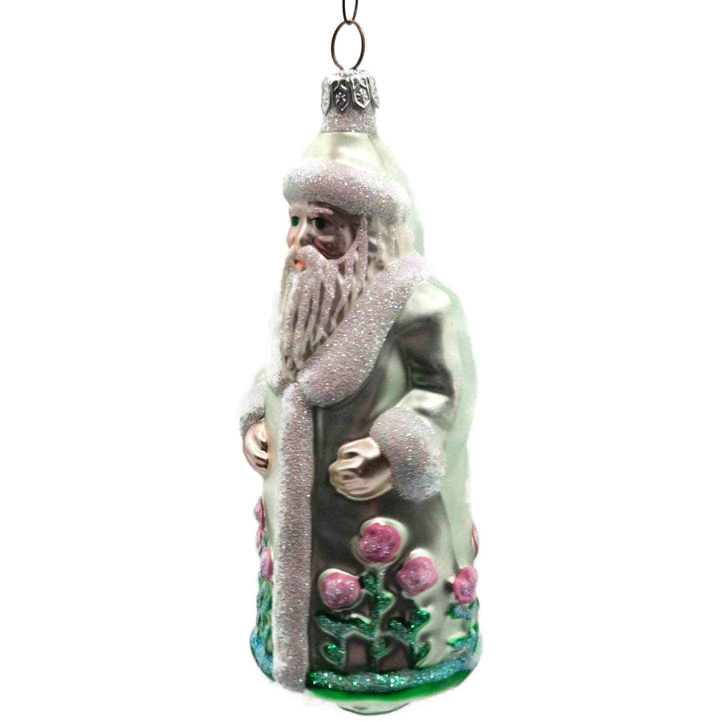 Patricia Breen Santa of the Windsor Salmon Rose Pearl Spring Christmas Ornament