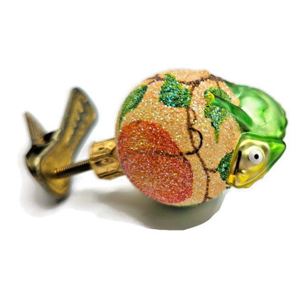 Patricia Breen Ultra Miniature Chameleon Peach Clip On Spring Christmas Ornament