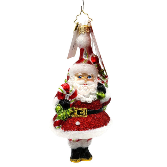 Christopher Radko Peppy Mint Santa Christmas Tree Holiday Ornament 1021185