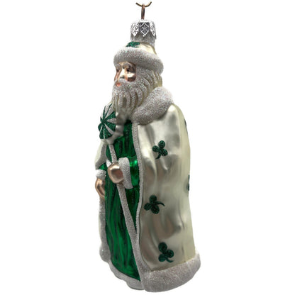Patricia Breen Santa of the North Pearl Green Shamrocks St. Patrick's Ornament