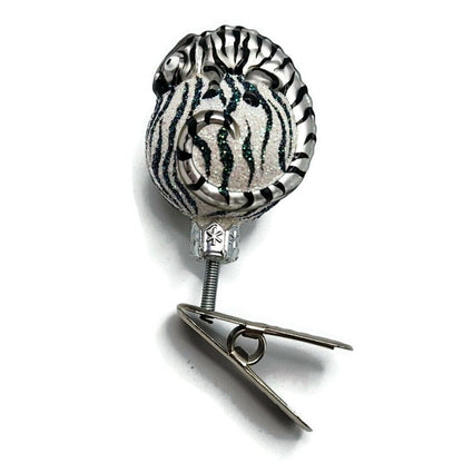 Patricia Breen Ultra Miniature Chameleon Zebra Clip On Christmas Tree Ornament