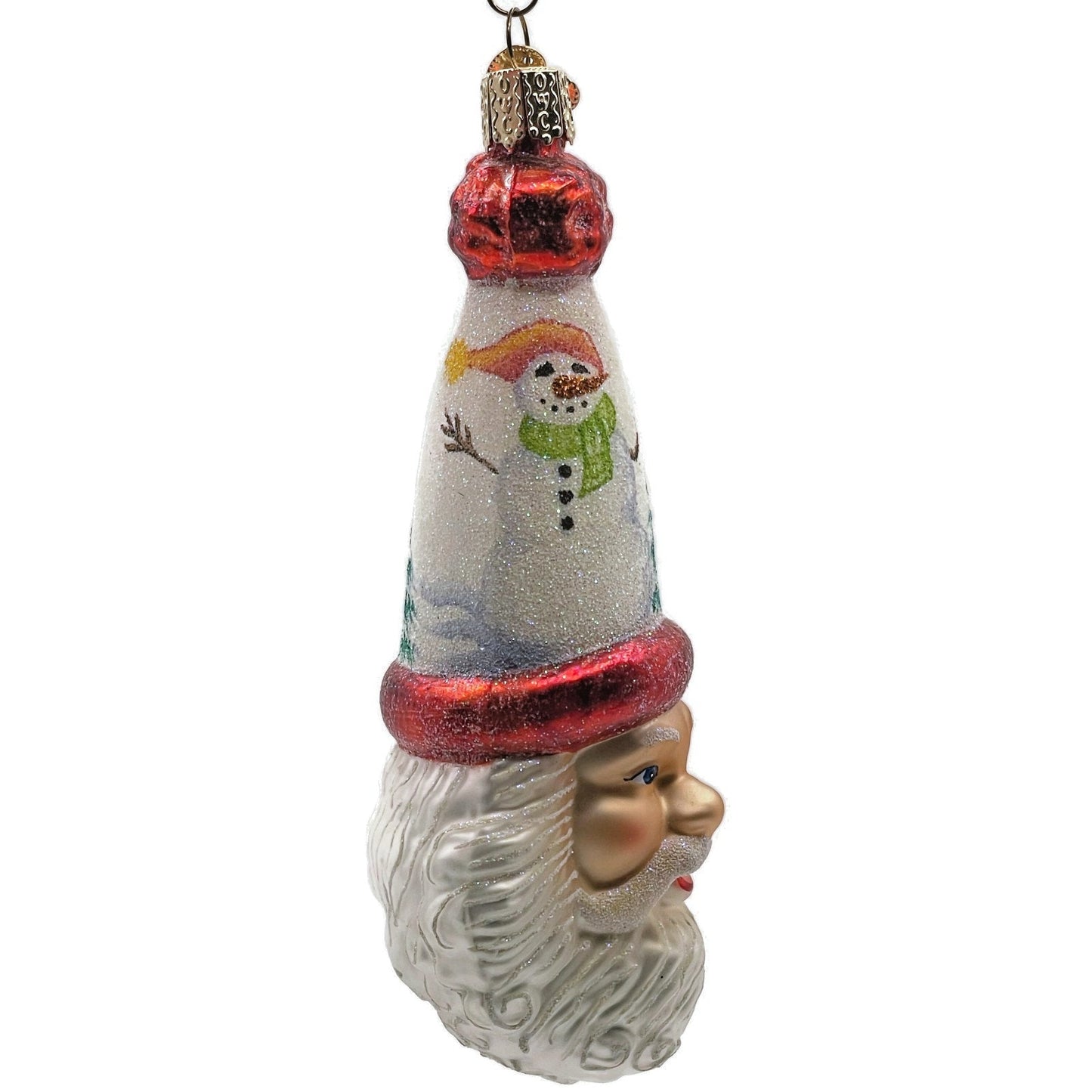 OWC Let It Snow Santa Claus Head Ornament Snowman Old World Christmas Tree Decor