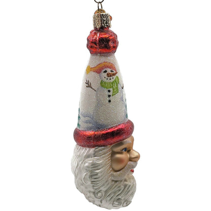 OWC Let It Snow Santa Claus Head Ornament Snowman Old World Christmas Tree Decor