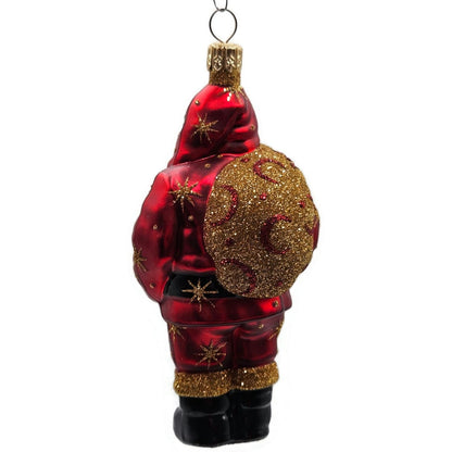 Patricia Breen Nordstrom Santa Claus Red Moon Star Celestial Christmas Ornament