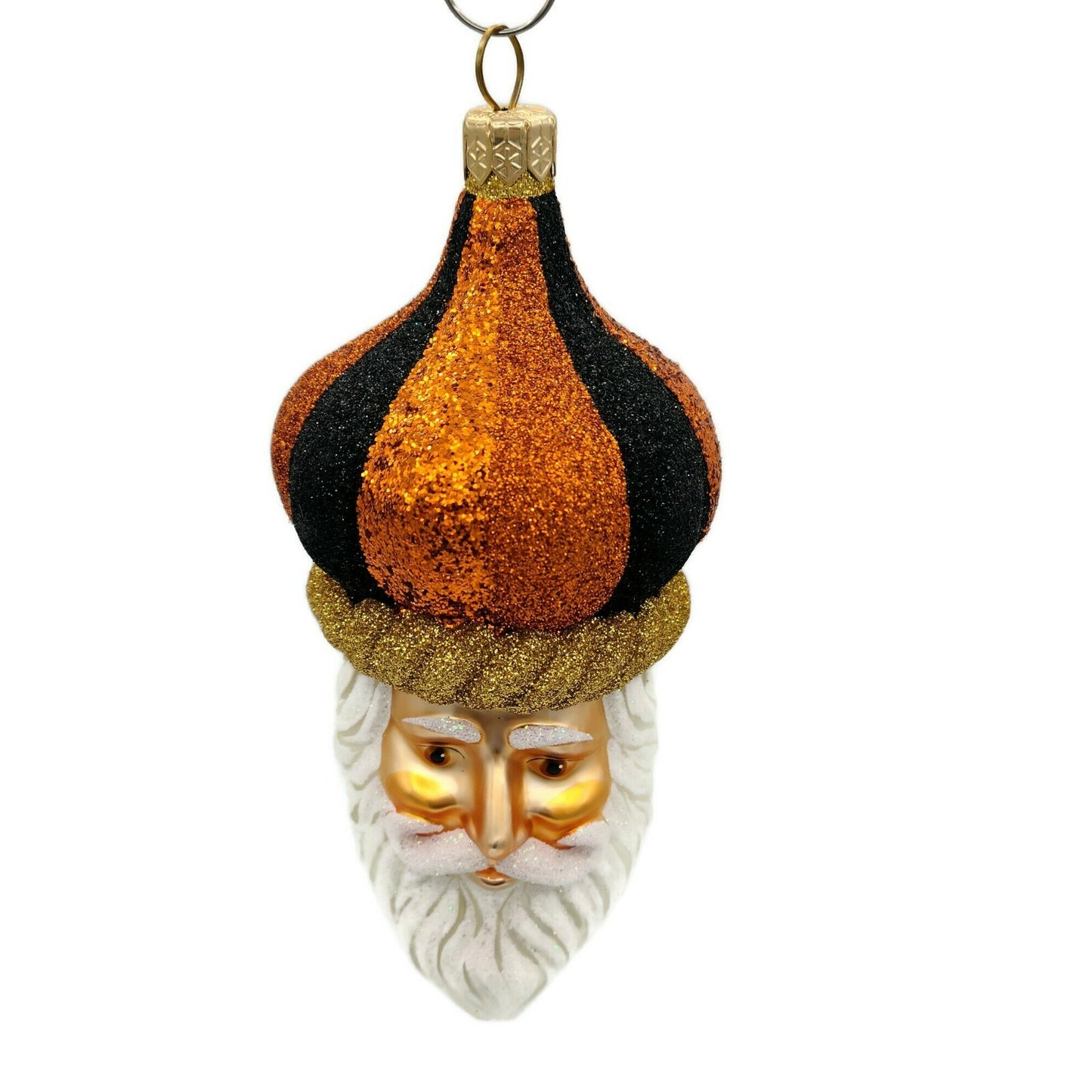 Patricia Breen Carnival Noel Halloween Ornament Santa Orange Black Glittered