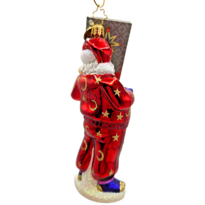 Christopher Radko Bedtime Santa Teddy Bear Stars Moon Christmas Ornament 1016169