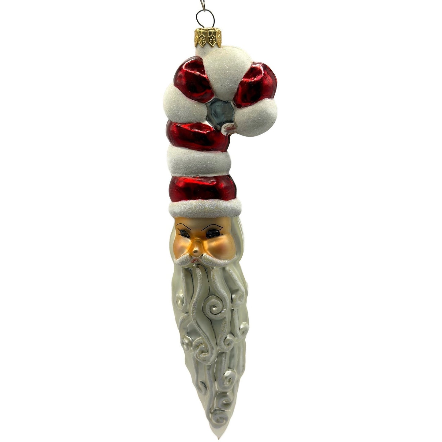 Christopher Radko St Peppermint Candy Cane Hat Santa Christmas Ornament 99-108-0