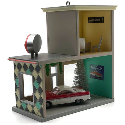 Hallmark Andys Car Lot Nostalgic Houses Shops 2014 Christmas Keepsake Ornament