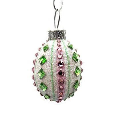 Ornament Patricia Breen Miniature Egg La Palette Vertical Pink Green Easter Tree