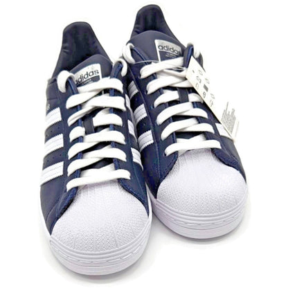 Adidas Superstar Navy Blue Stripe Leather Shoes Unisex Size 8 Shell Toe FY5864