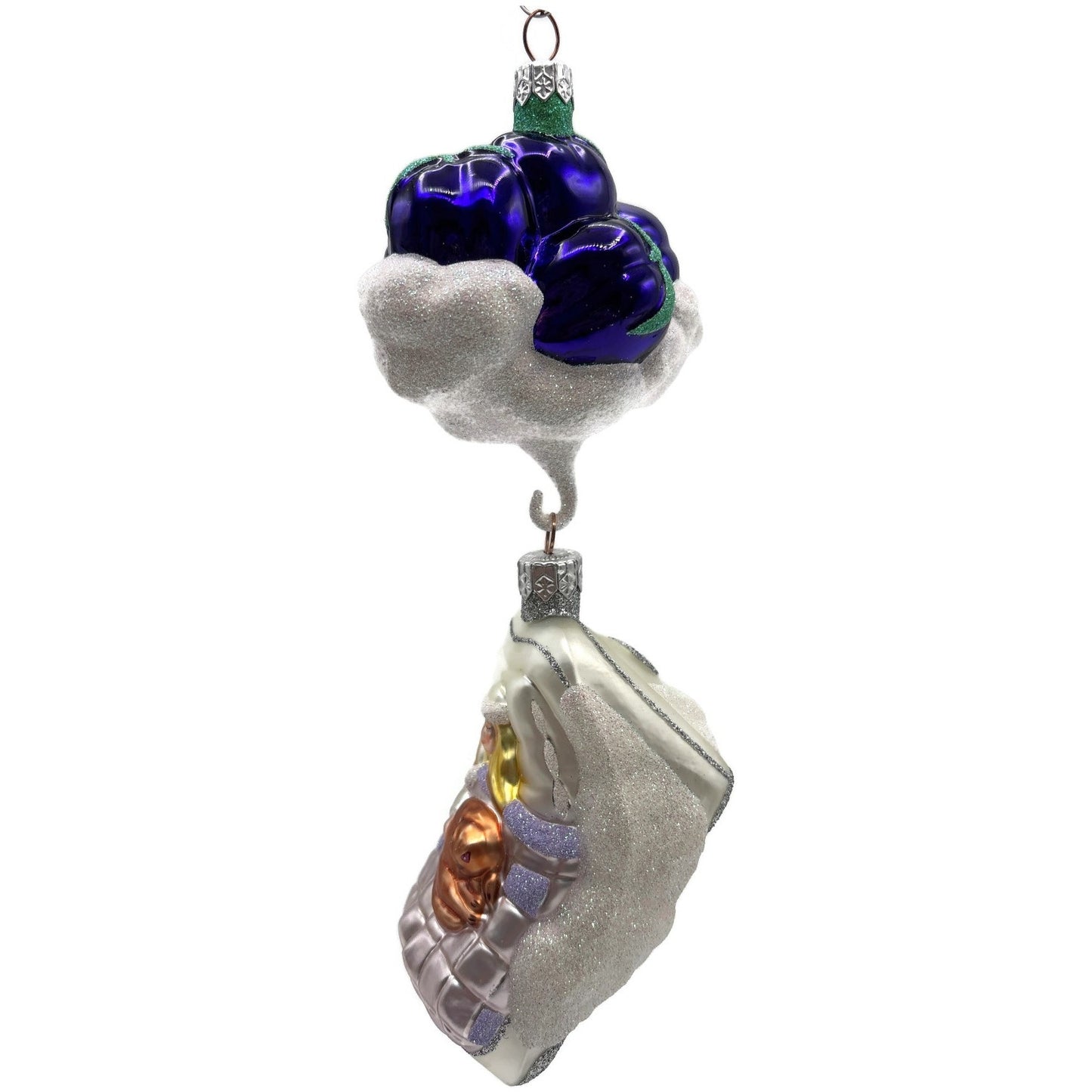 Patricia Breen Visions Of Sugar Plums Purple Plums Shiny Bear Christmas Ornament