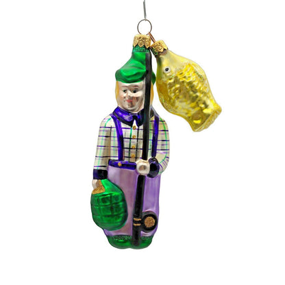 Patricia Breen Fisherboy and Fish Purple Gold Fish Summer Nautical Tree Ornament