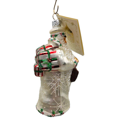 Patricia Breen Postal Santa Holly White Snowflakes Mail Christmas Tree Ornament
