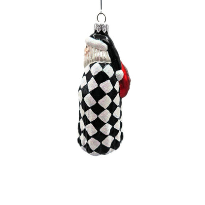 Ornament Patricia Breen Saint Louis Santa Claus Black White Checkered Christmas