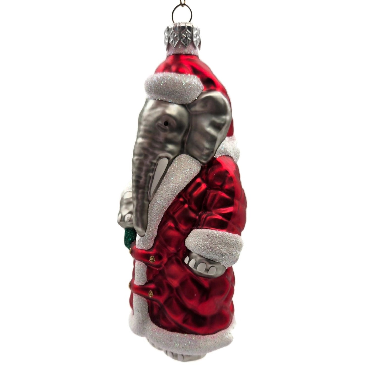 Patricia Breen Christmas at the Zoo Elephant Red Glitter Christmas Ornament CATZ
