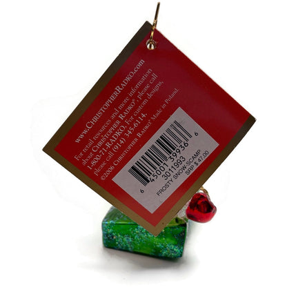 Christopher Radko Frosty Snow Scamp Snowman Glass Christmas Ornament 3011993