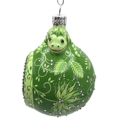 Patricia Breen Happy Holidays Hamish Verdant Green Chameleon Christmas Ornament