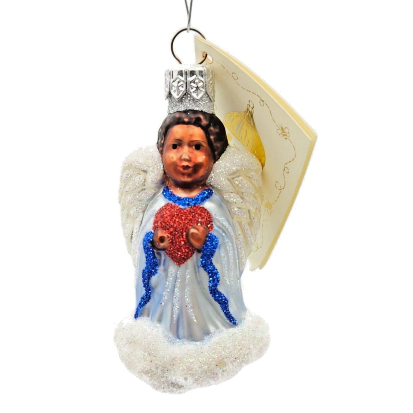 Patricia Breen Quartet of Angels Pastel Heart Glass Christmas Tree Ornament 9834