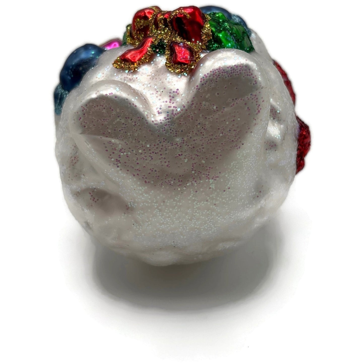 Old World Christmas Lumpy Snowman Wreath Merck Family Glass Holiday Ornament