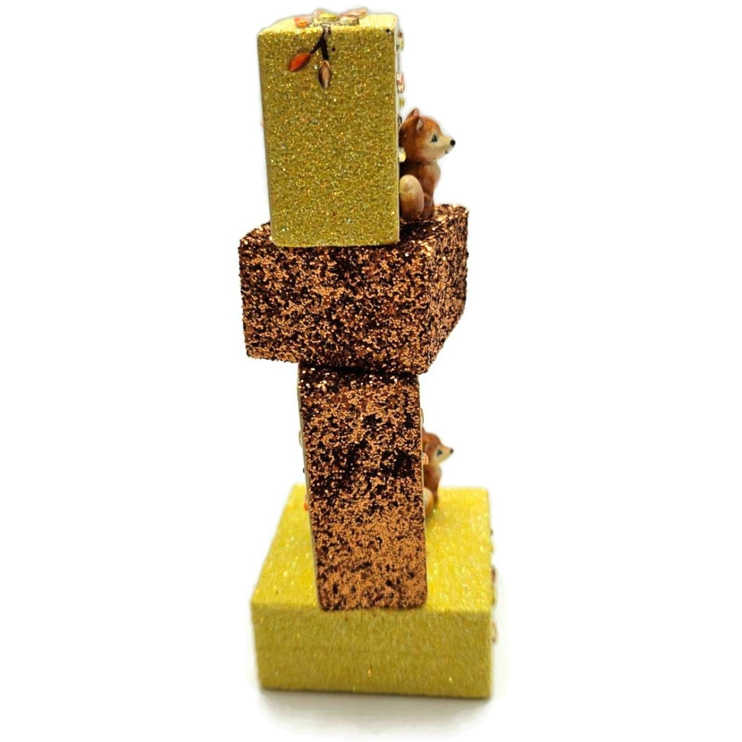 Patricia Breen Presenting Gold Fox Fall Leaves Free Standing Ornament Set