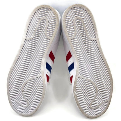 Adidas Superstar White Red Blue Stripe Shoes Ladies Size 9 Shell Toe AC7162