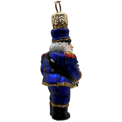 Patricia Breen Drummer Santa Claus Blue Gold Musical Christmas Tree Ornament