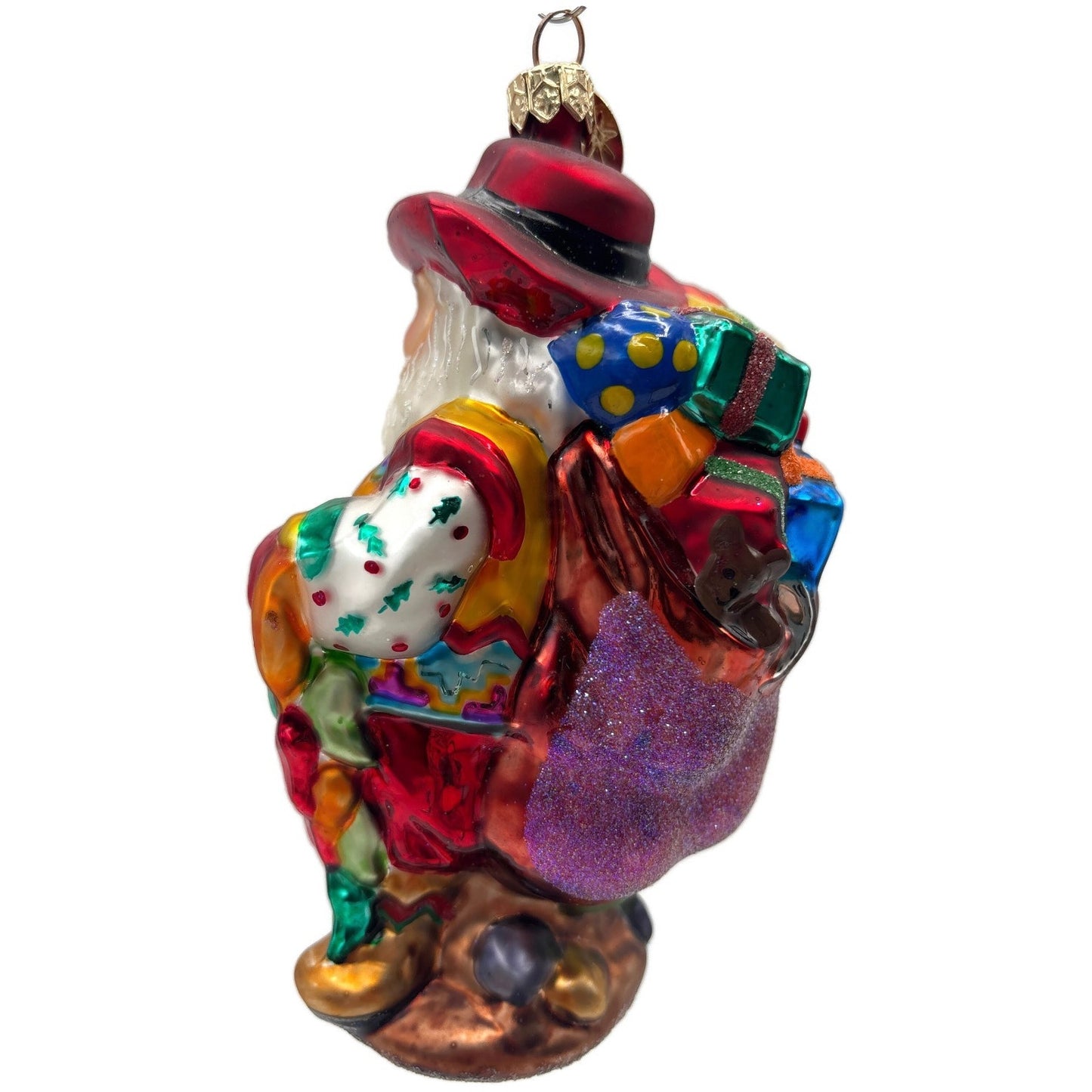 Christopher Radko Cowboy Santa Boots Christmas Tree Ornament Glass 00-QVC-2