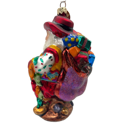 Christopher Radko Cowboy Santa Boots Christmas Tree Ornament Glass 00-QVC-2