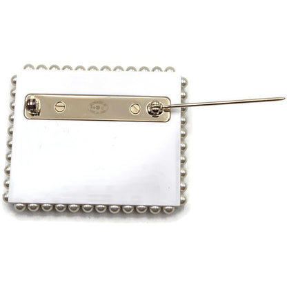 Chanel 19C Rue Cambon Paris Letter Brooch Pin AB0919 CC Logo Pearl Airmail Blue