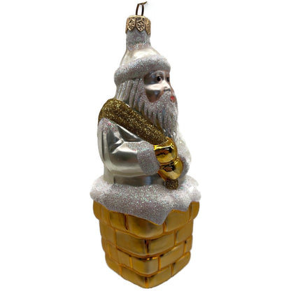 Patricia Breen Here Comes Santa Claus Pearl Gold Sack Christmas Tree Ornament