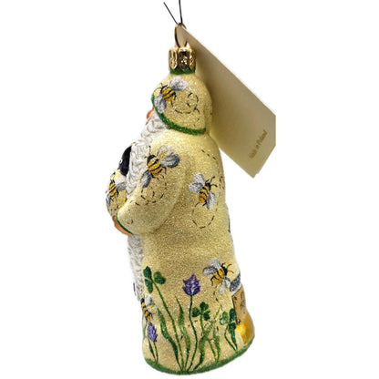 Patricia Breen Santa With Chameleon Colourful Bees Clover Honey Spring Ornament