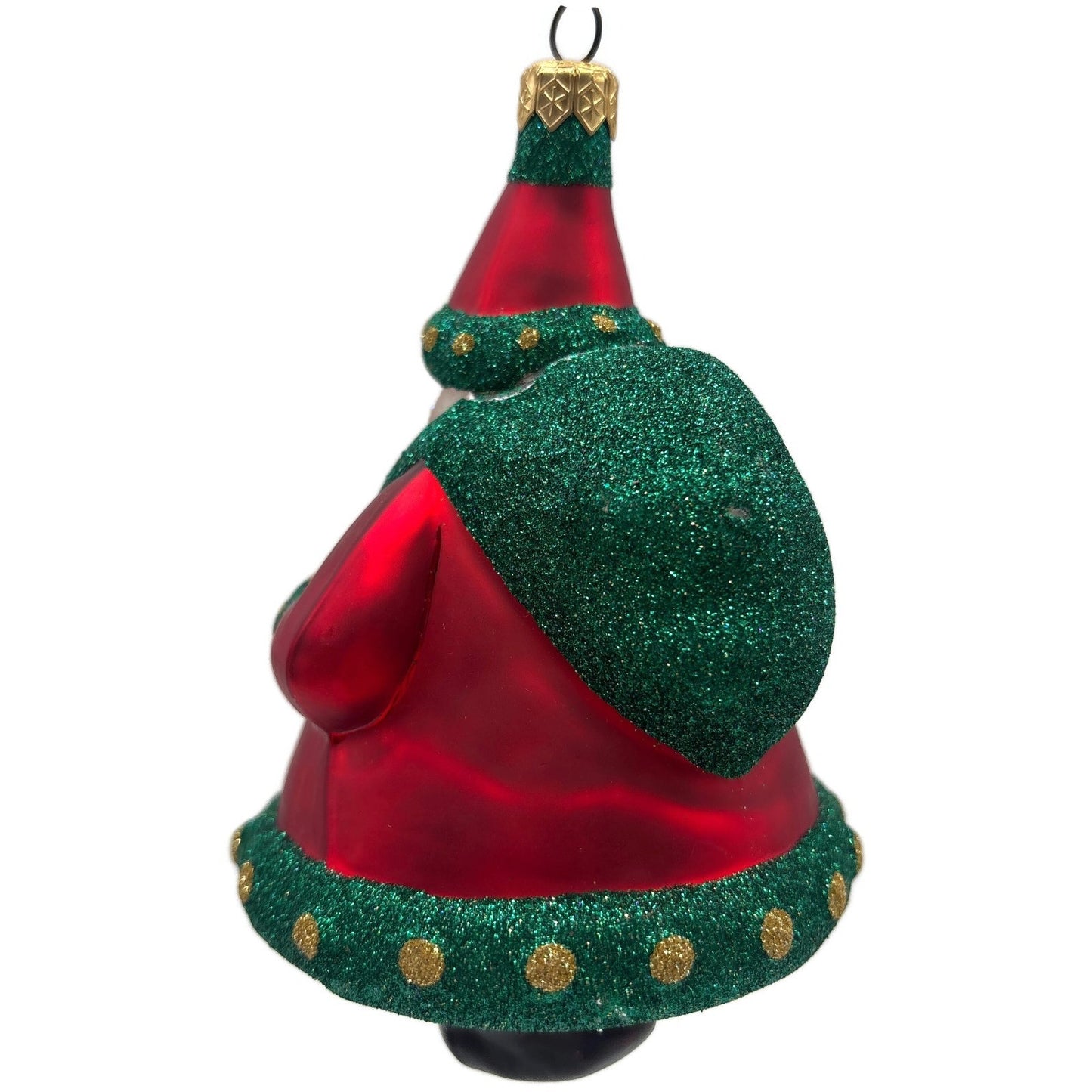 Patricia Breen Santa Delivers Gold Dotted Green Red Christmas Tree Ornament NM