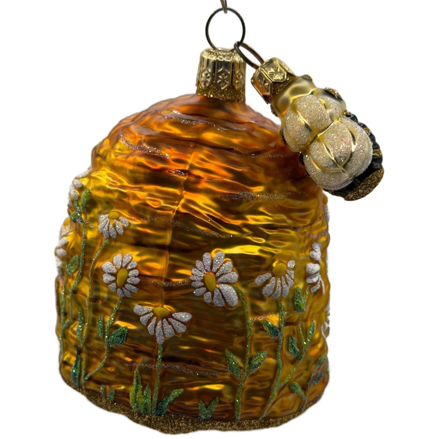 Patricia Breen Devonshire Beeskep Bee Beehive Flower Spring 2 Part Ornament 2221